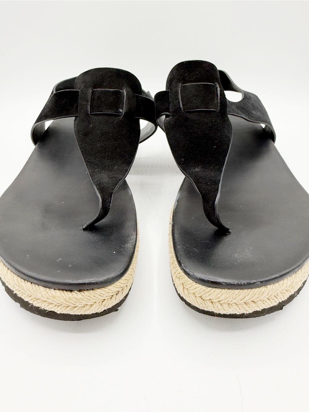 Vince Flint Suede Platform Black Thong Sandals - Picture 3 of 8
